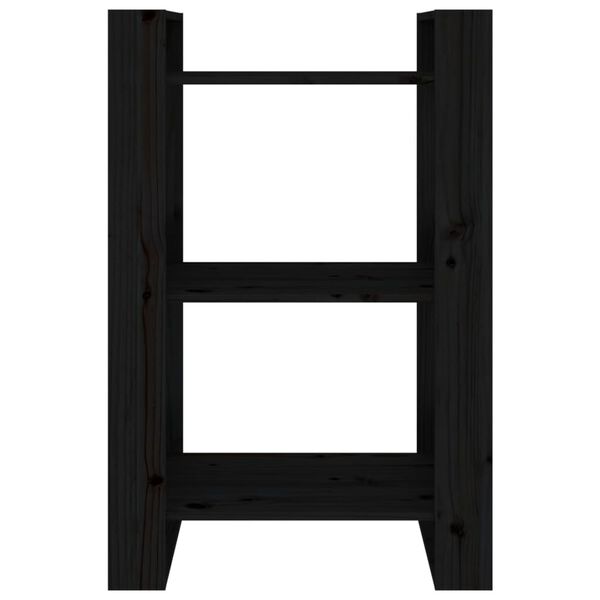 vidaXL Book Cabinet Black Solid pine wood Medium Book Cabinet