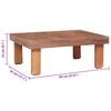 vidaXL Coffee Table Brown Solid mahogany wood Medium Durable