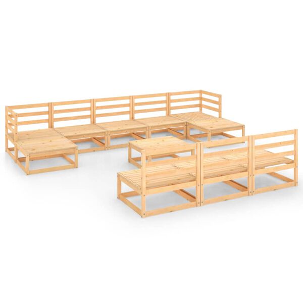 vidaXL Garden Lounge Set Pine Solid pine wood Large Modular
