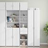 vidaXL Slim Storage Cabinet White Engineered Wood Tall, Slim