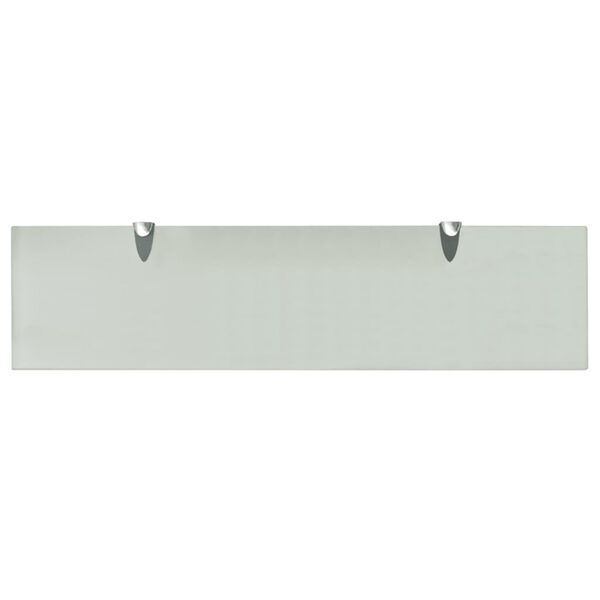 vidaXL Floating Shelf Set of 2 Frosted Tempered safety glass, Zinc alloy