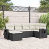 vidaXL Outdoor Sofa Set Black, Cream White PE rattan Large