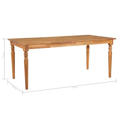 vidaXL Patio Table 66.9"x35.4"x29.5" Solid Acacia Wood