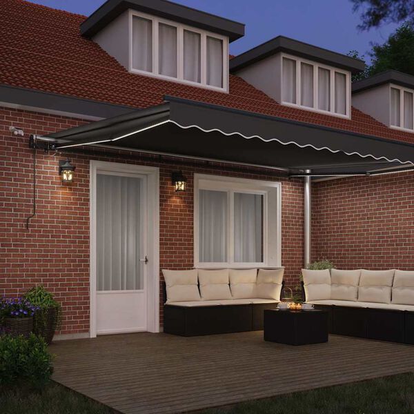 vidaXL Awning with Manual Anthracite 177.17" x 118.11" Metal