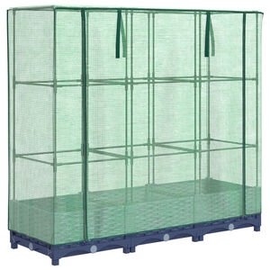 vidaXL Raised Bed Blue Grey Polypropylene, Polyethylene, Iron Medium