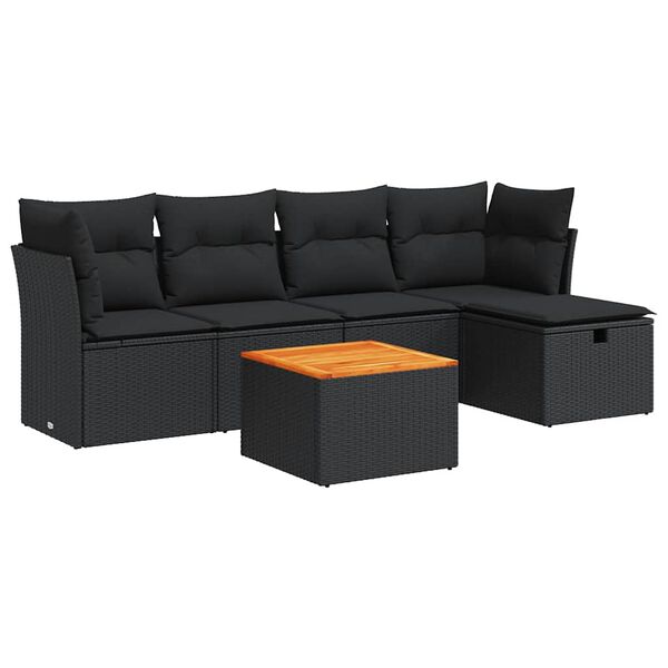 vidaXL Garden Sofa Set Black