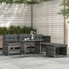 vidaXL Patio Dining Set Set of 4 Grey PE rattan Large Patio Dining Set