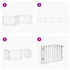 vidaXL Dog Gate Set of 4 White Poplar Wood 126.0 in Total Length