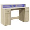 vidaXL Desk Sonoma Oak Engineered Wood Medium Desk Rectangular