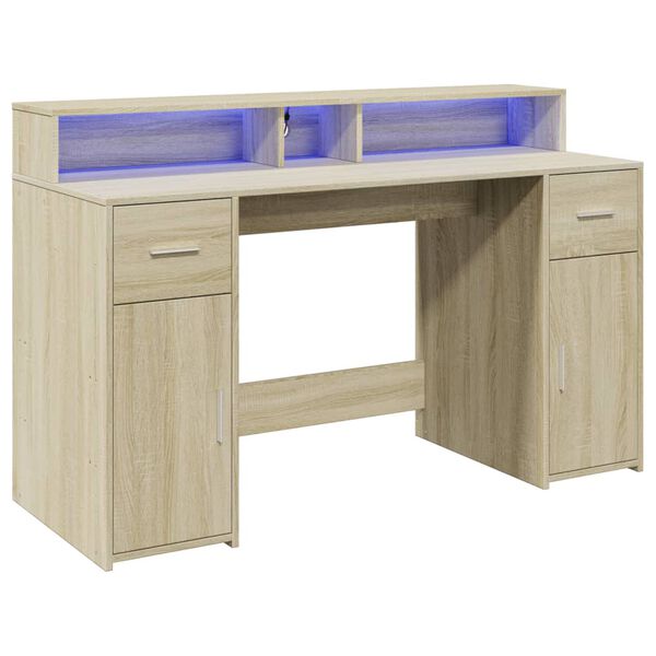 vidaXL Desk Sonoma Oak Engineered Wood Medium Desk Rectangular