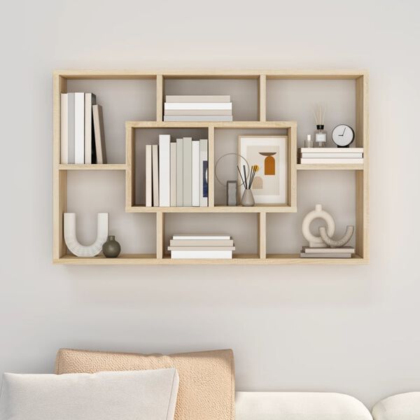 vidaXL Wall Shelf Sonoma Oak Engineered Wood Medium Wall Shelf