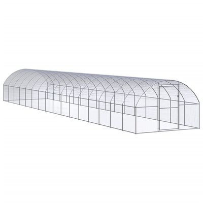 vidaXL Outdoor Chicken Coop 9.8'x52.5'x6.6' Galvanized Steel