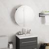 vidaXL Bathroom Cabinet Grey Engineered wood, glass, PVC, copper Small