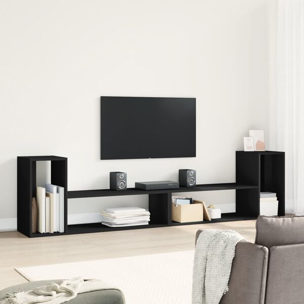 vidaXL TV Cabinet Black Engineered wood 39.4 in x 11.8 in x 19.7 in