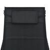 vidaXL Sunlounger Black PE rattan, textilene fabric, cotton padding, steel