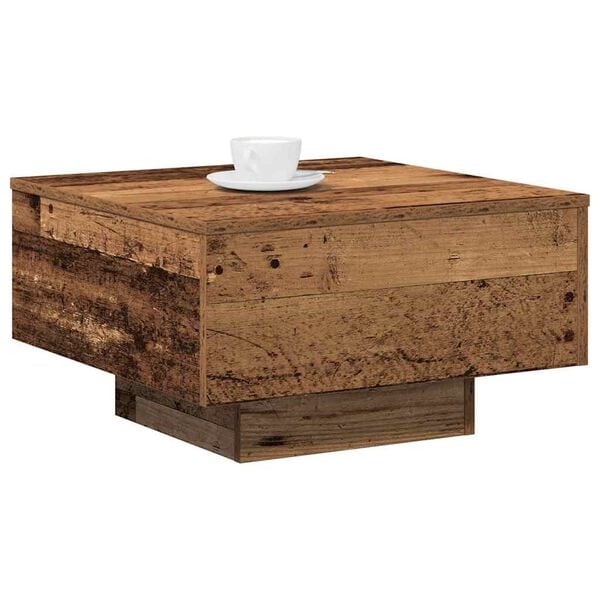 vidaXL Coffee Table Old Wood 21.65 x 21.65 x 12.20 in