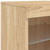 vidaXL Sideboard Sonoma Oak Engineered Wood, Glass Small Sideboard