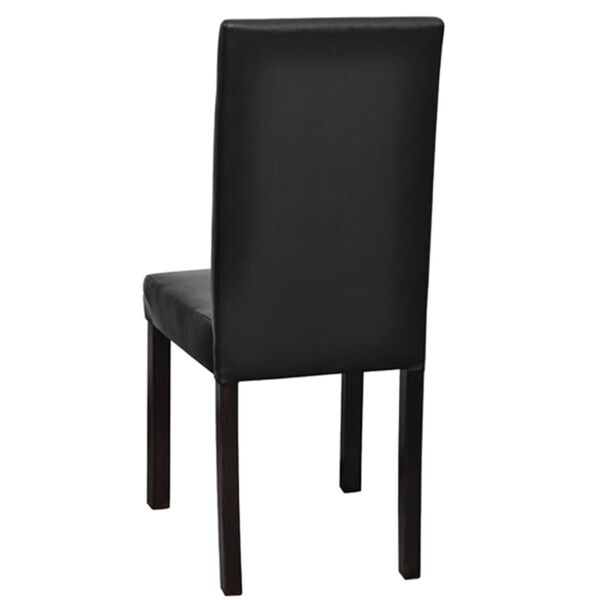 vidaXL Dining Chair Set of 4 Black Wooden frame, faux leather Standard