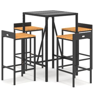 vidaXL Garden Bar Set Black