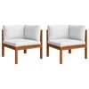 vidaXL Garden Lounge Set Cream Solid Acacia Wood Moderate Durable