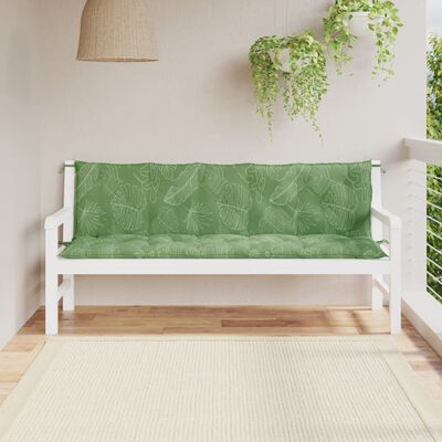 vidaXL Garden Bench Cushions 2 pcs Leaf Pattern Oxford Fabric