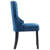 vidaXL Dining Chair Set of 4 Blue Velvet, solid rubber wood Standard