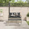 vidaXL 3 Piece Patio Dining Set with Cushions Light Grey Poly Rattan