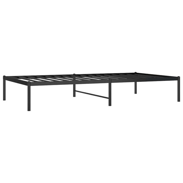 vidaXL Bed Frame Black Powder-Coated Steel Twin Twin Bed Frame