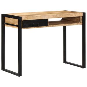 vidaXL Desk Natural Mango Wood Solid Rough Mango Wood 39.4x19.7x29.5 in