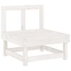 vidaXL Garden Lounge Set White Solid pine wood Large Modular