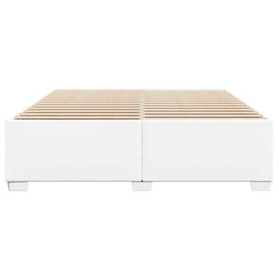 Two white cube footed bed base sections with slatted tops