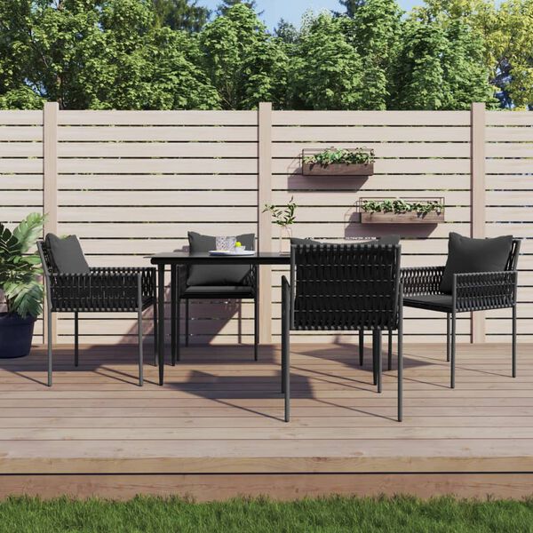 vidaXL Garden Dining Set Black