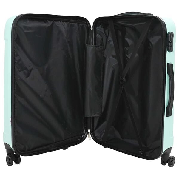 vidaXL Suitcase 3 pcs Mint green 19.69 x 12.20 x 30.71 in ABS Plastic