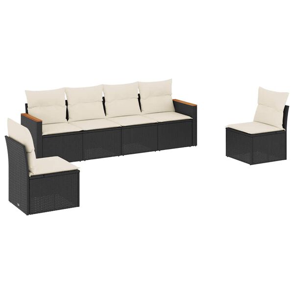 vidaXL Garden Sofa Set Black
