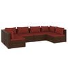 vidaXL Garden Lounge Set Brown and Cinnamon Red