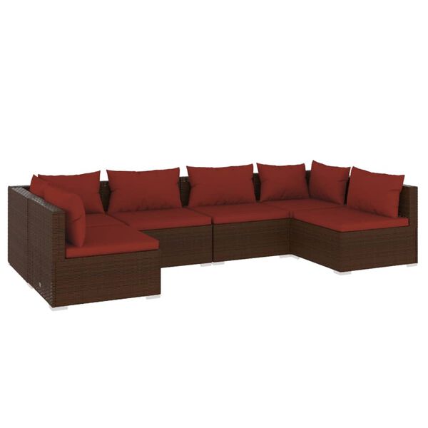 vidaXL Garden Lounge Set Brown and Cinnamon Red
