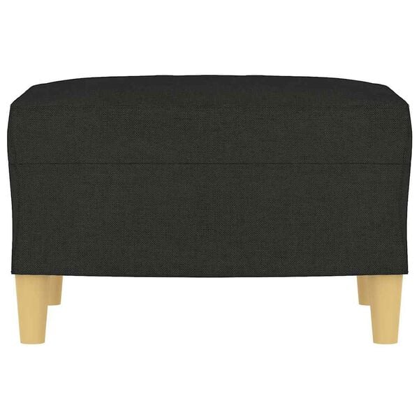 vidaXL Footstool Black 100% Polyester, Plywood 23.6x19.7x16.1 in Modern