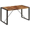 vidaXL Dining Table Brown and Black Solid Acacia wood 55.1 in