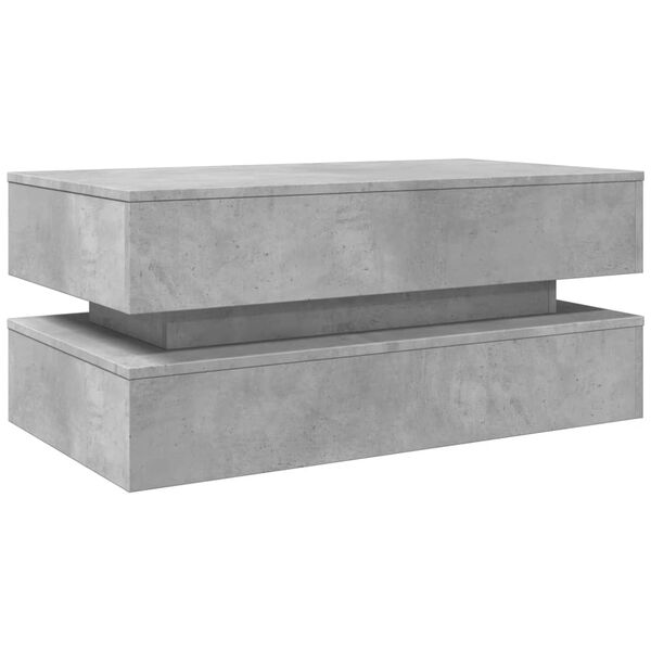 vidaXL Coffee Table Concrete Grey Engineered Wood 35.4 x 19.7 x 15.7 in