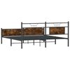vidaXL Bed Frame Smoked Oak Steel, Engineered Wood Double Bed Bed Frame