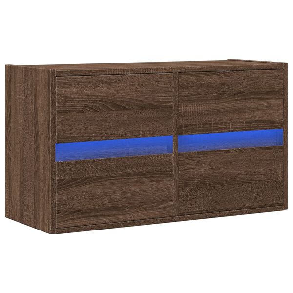 vidaXL TV Wall Cabinet Brown Oak Engineered wood Compact TV Wall Cabinet