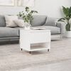 vidaXL Coffee Table White Engineered wood, Metal Medium Storage