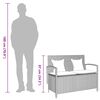 vidaXL Patio Storage Bench Gray PE Rattan, Powder-coated steel Medium