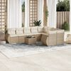 vidaXL Garden Sofa Set Beige PE rattan, powder-coated steel, tempered glass