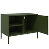 vidaXL TV Cabinet Olive Green Steel Medium TV Cabinet Rectangular