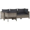 vidaXL Garden Lounge Set Gray Poly rattan, powder-coated steel, foam