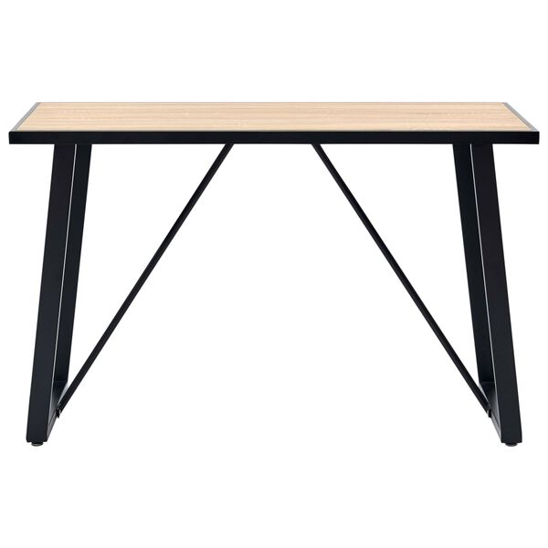vidaXL Dining Table Oak wood grain MDF and powder-coated steel Medium