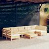 vidaXL Garden Lounge Set Cream Solid pinewood, fabric (100% polyester)