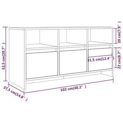 vidaXL TV Cabinet Black 40.2"x14.8"x20.7" Engineered Wood