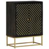 vidaXL Sideboard Black and Gold Solid mango wood Medium Sideboard